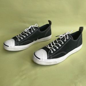 Dark gray Converse Jack Purcell leather sneakers